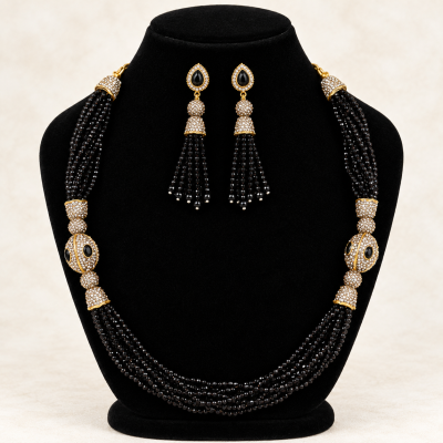 Premium Turkish Crystal and Antique Ball Necklace Set